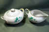 Sango Caprice Green Ivy Sugar & Creamer